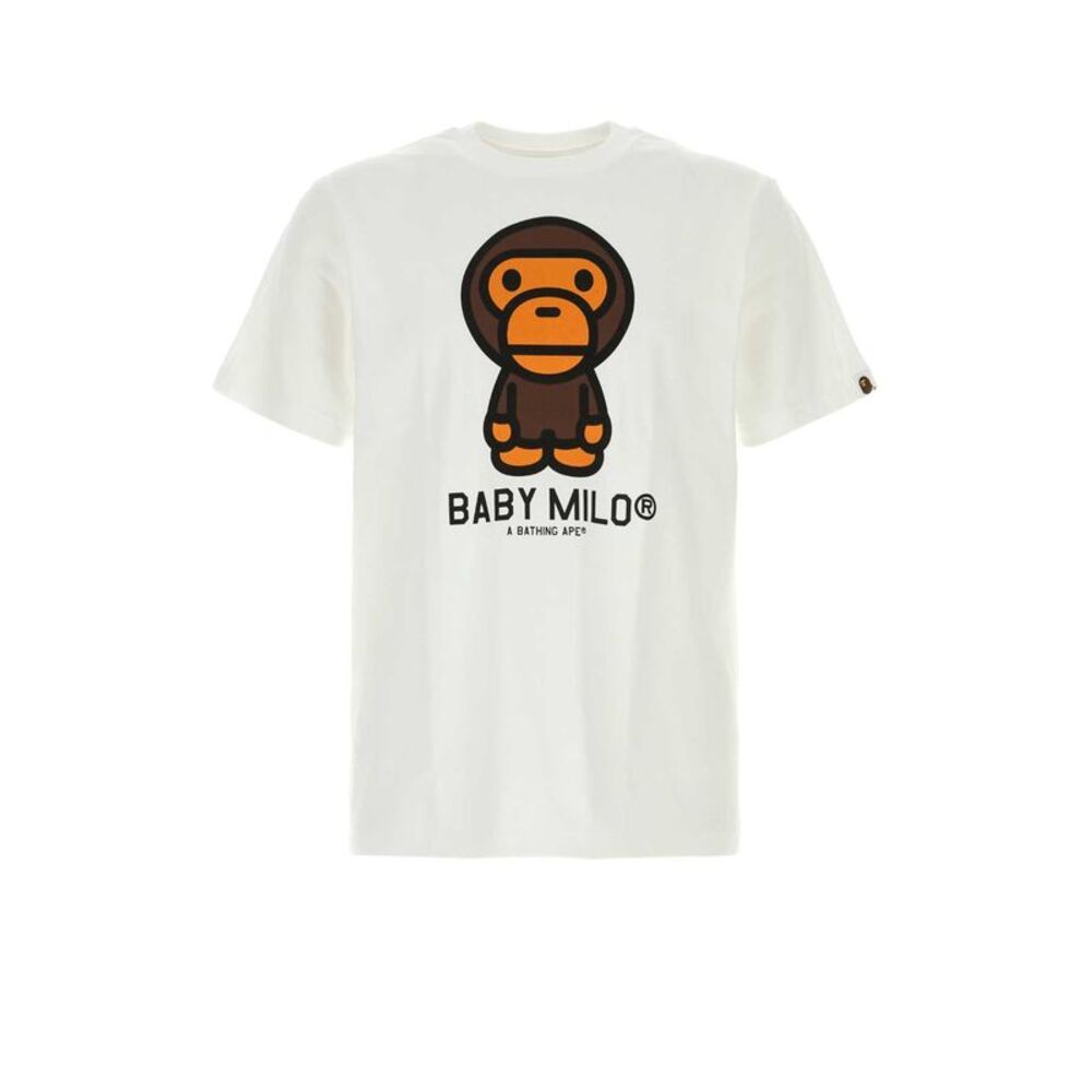 Bape Men White Cotton Baby Milo T-Shirt